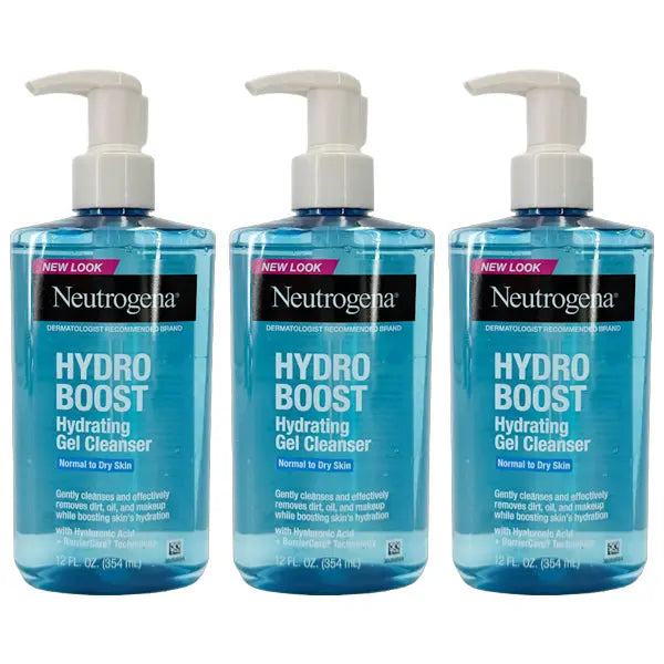 3 Pack - Neutrogena Hydro Boost Face Wash, Hydrating Facial Cleanser 12oz Neutrogena